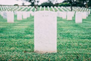 grave markers in Birch Run